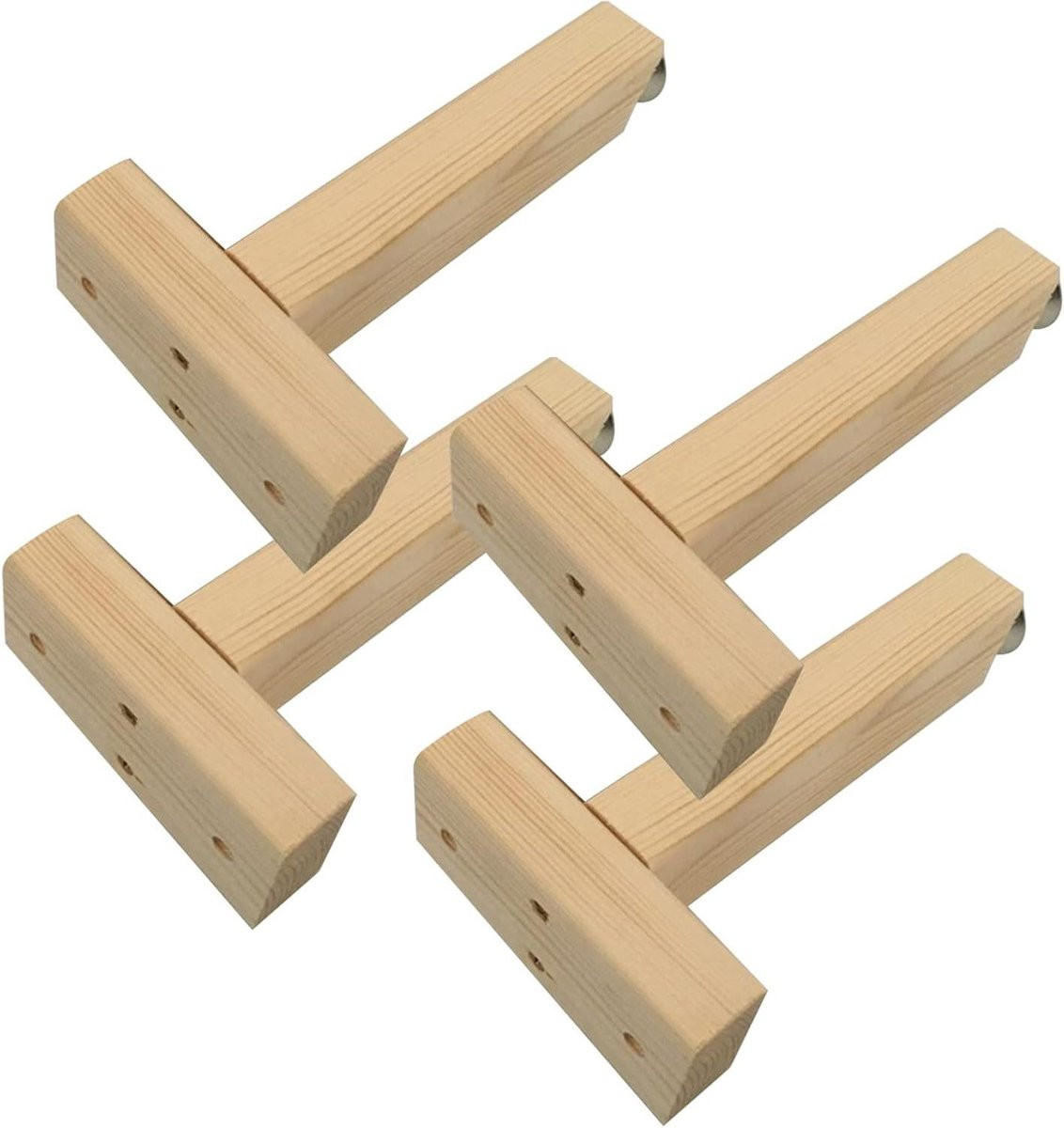 Verstelbare houten meubelpoten voor banken en meubels, 33 cm, houtkleur
