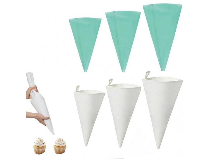 Spritzbeutel Set 6-teilig wiederverwendbar 12/14/16 Zoll, Türkis, Kunststoff, 15.7x1x40 cm, Backen & Backzubehör, Garnieren & Verzieren