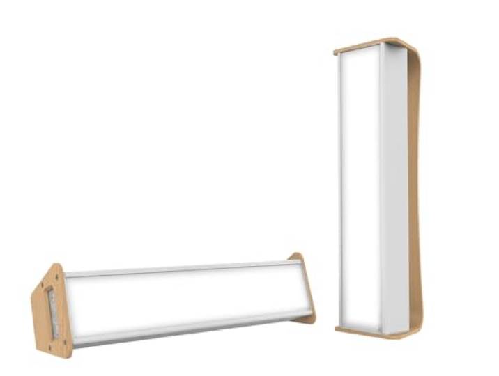 DAYVIA Lampe de Luminothérapie LED MOBILLY\, Simulation de la Lumière du Jour\, Design Moderne\, Matériaux Bambou et Aluminium\, 9x34x9cm Blanc\, Agréement CE Médical et Fabrication Française