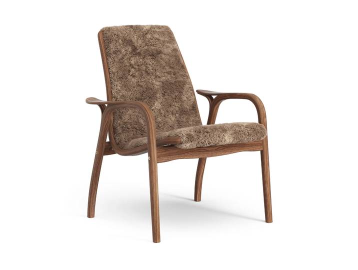 Swedese Laminett Sessel Walnuss geölt/Schaffell Sahara (nougatbraun)