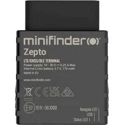 MiniFinder, Navigationsgerät Zubehör, Zepto GPS Tracker Fahrzeugtracker, Live Tracking Schwarz 1 St.