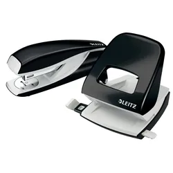 LEITZ Locher und Heftgeräte Set schwarz-metallic