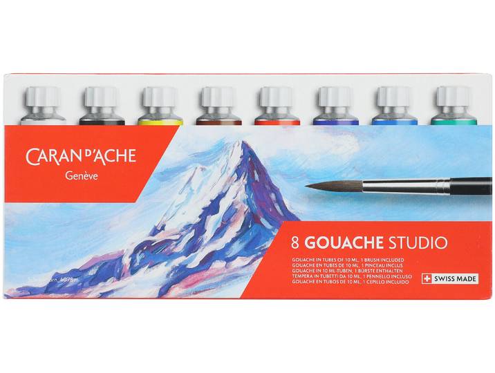 Caran d'Ache Gouache Tuben 10Ml Assortiert Zu 8 Stk