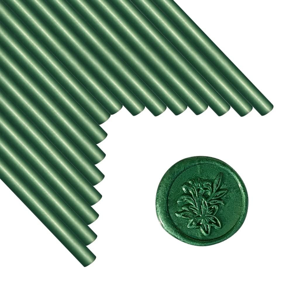 16 stuks Wax Seal Sticks Pine Green voor lijmpistool, 1,1 cm voor kaarten en uitnodigingen