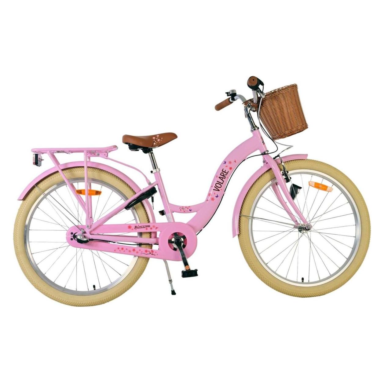 Volare Blossom Kinderfahrrad für Mädchen - 24 Zoll in Rosa mit 3 Gängen (24") (58211325)