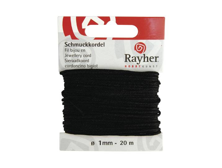 Rayher Schmuckkordel Nylon Schwarz ⌀ 1 mm 20 m