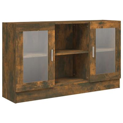 vidaXL Vitrinenschrank Räuchereiche 120x30,5x70 cm Holzwerkstoff