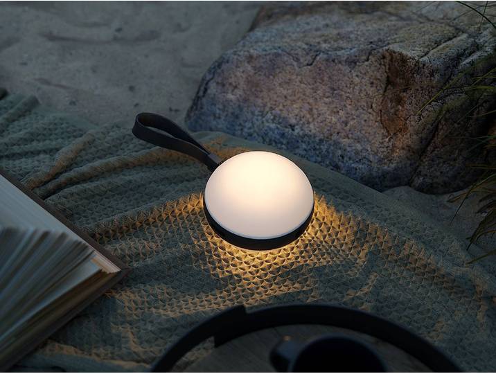 Lampe à piles Bring-To-Go 12 x 26 x 8cm Blanc/Noir/Blanc Polyester PVC LED non-remplaçables Module LED