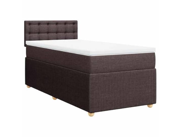 PUGYNBK Boxspringbett, 100 x 200 cm, Dunkelbraun Taschenfederkernmatratze, abnehmbarer Matratzenschoner, Lattenrost, atmungsaktives Polyestergewebe