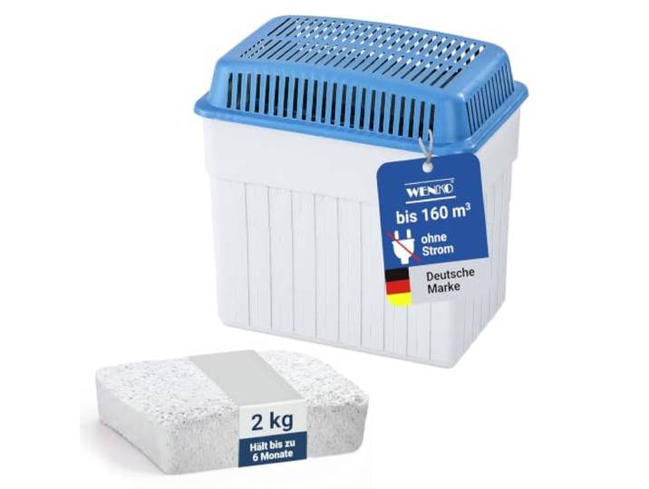 WENKO Luftentfeuchter 2 kg Blau, energiesparend da ohne Strom & geräuschlos