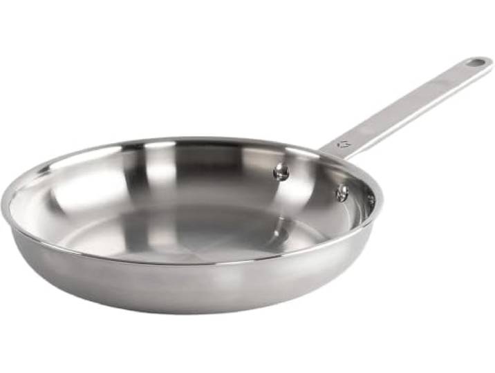 Gastrotools Bratpfanne 24 cm – 5-Ply Edelstahl – Aluminiumkern Perfekte Wärmeleitung Gleichmäßiges Bratergebnis Für Induktion, Gas & Backofen Unbeschichtet