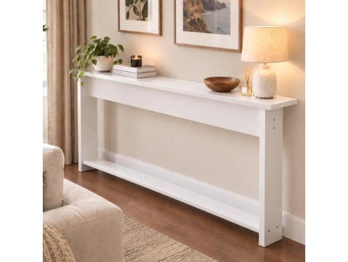 QHZYMX Eingangsbereich-Organizer, Schmaler Konsolentisch Hinter Der Couch H 70 Cm B 20 25 Cm Holzregal Hinter Dem Sofa, Platzsparendes Stabiles Konsolenregal(#4,140x25x70cm/55x10x28in)