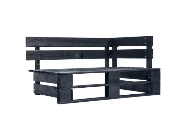 GHVBNMF Outdoor Paletten Eckbank Garten Holz Schwarz 110x65x55 cm Rustikales Sitzmöbel aus imprägniertem Kiefernholz für Terrasse und Balkon. Flexibel links oder rechts montierbar.