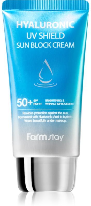 Farmstay Hyaluronic UV Shield Sun Block Cream crème protectrice visage à l'acide hyaluronique SPF 50+ 70 g
