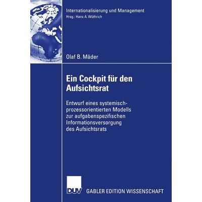 Ein Cockpit für den Aufsichtsrat, Taschenbuch von Olaf B. Mäder, Deutscher Universitätsverlag, 978-3-8350-0230-2