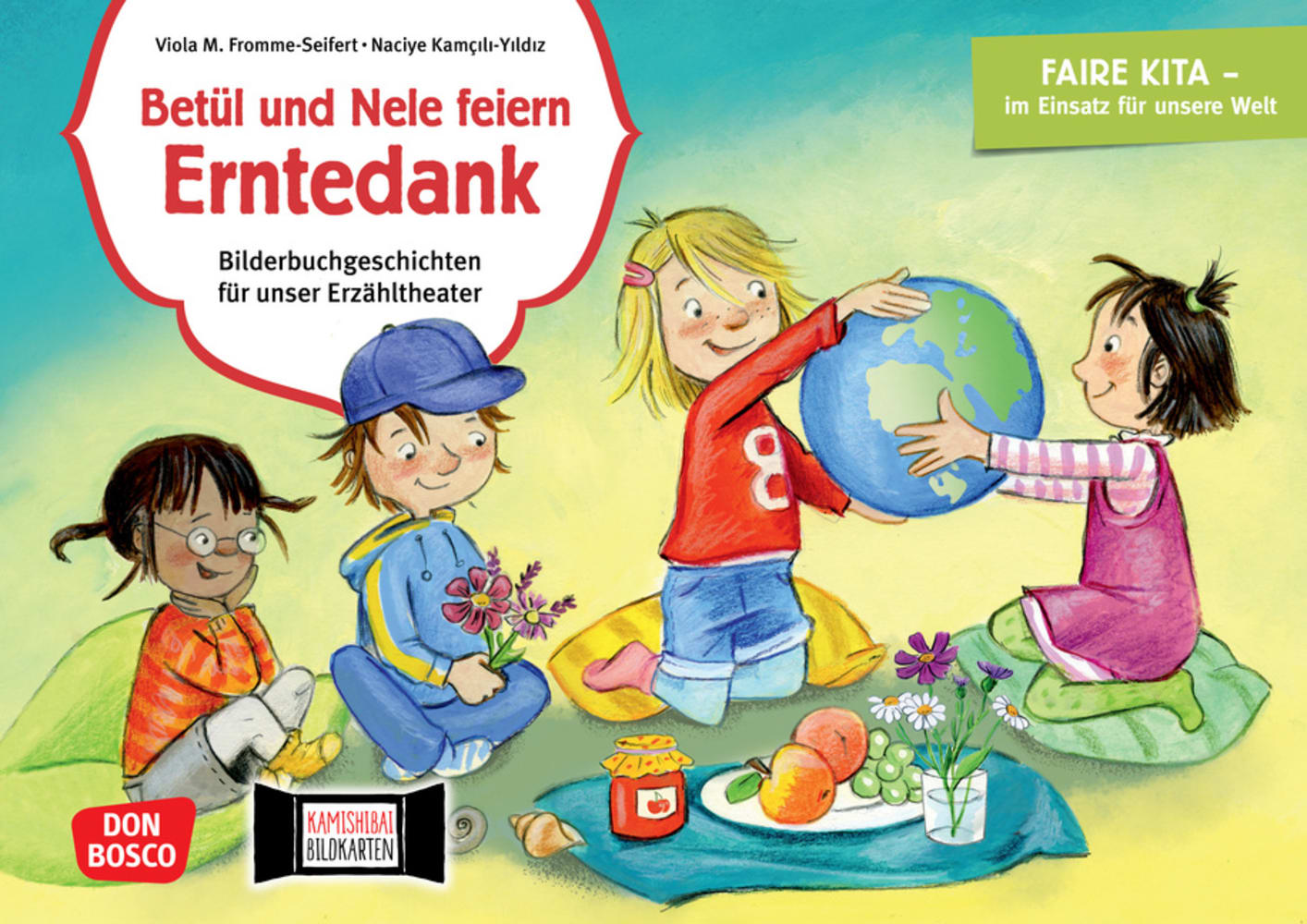 Don Bosco Betül und Nele feiern Erntedank. Kamishibai Bildkartenset.