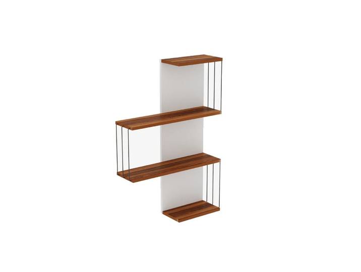 Wandregal WOODY FASHION Çambel , braun (braun, weiß), B:64cm H:96cm T:19cm, MDF, Regale, Wandregal
