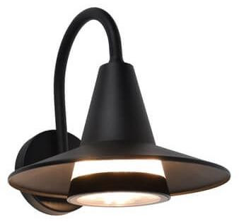 LUTEC Swan zwarte led buitenlamp voor wandmontage