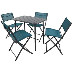 Gartenmöbel 5er-Set   , türkis/petrol , Maße (cm): B: 80 H: 72
