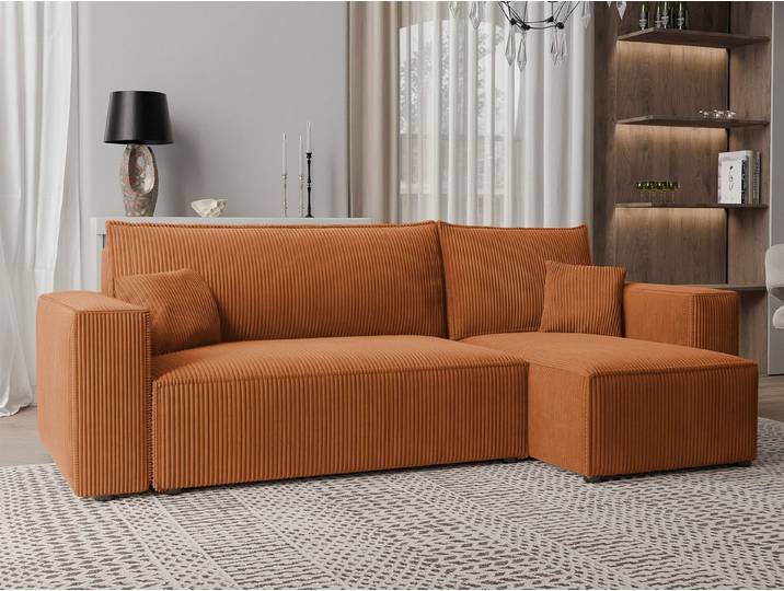 Fun Möbel Ecksofa Schlafsofa Sofa ADARA in Stoff, ausziehbare Schlaffunktion