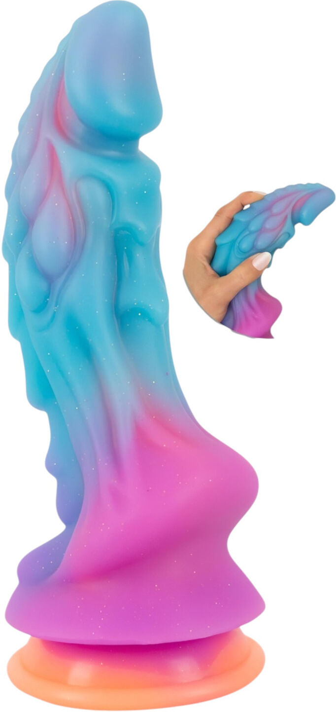 Beasty Cocks - alien silicone dildo (blue-orange)