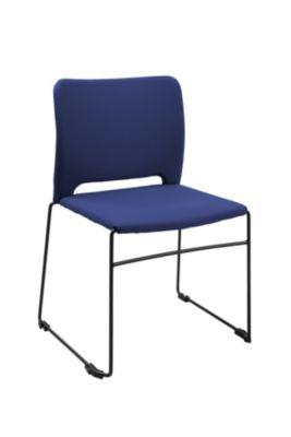 Topstar Besucherstuhl VISIT LITE, ohne Armlehnen, stapelbar bis 12 Stück, B 440 x T 410 x H 450 mm, Stoff/Stahl, blau/schwarz, 4 Stück