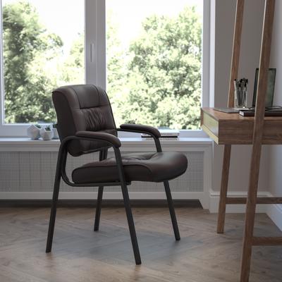 Flash Furniture "Upholstered Tufted Executive Reception Chair with Padded Arms - 23.25""W x 26""D x 36""H"