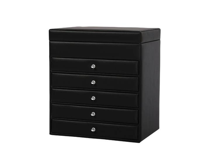 Schmuckkästchen 5 Schubladen schwarz
