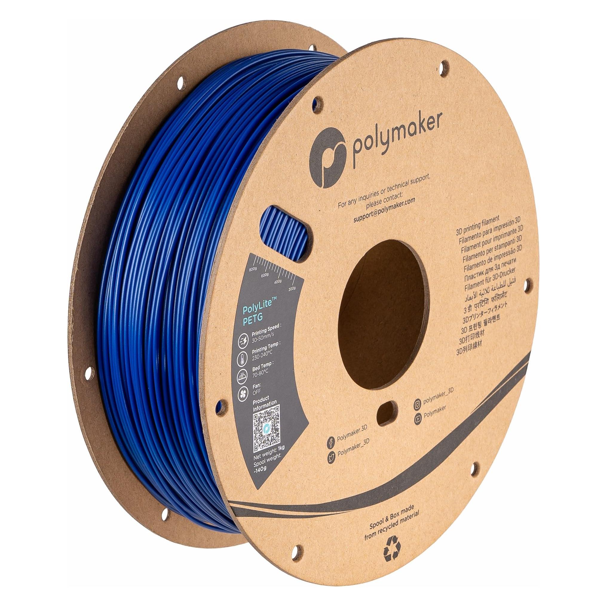 Polymaker PolyLite PETG V2 - Blue - 1.75mm (PETG, 1000 g, 1.75 mm) (PB01007)