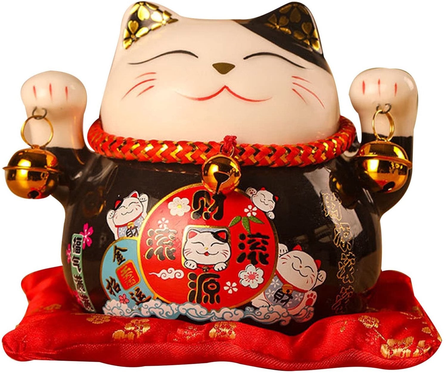 Handgeschilderde Lucky Cat Maneki Neko Keramiek Geluksfiguur voor op tafel
