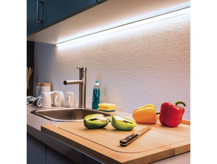 Paulmann MaxLED 1000 Strip IP44 1m tageslicht MaxLED, dimmbar, alu / grau / zink, Kunststoff