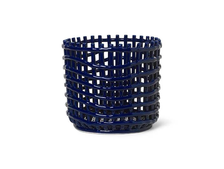 Ferm Living Panier tressé Ceramic Ø23,5 cm Bleu