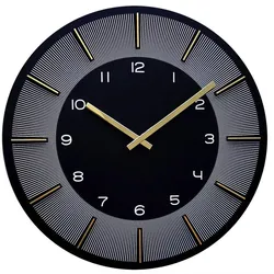 Wanduhr Gilbert Schwarz/Weiß/Gold