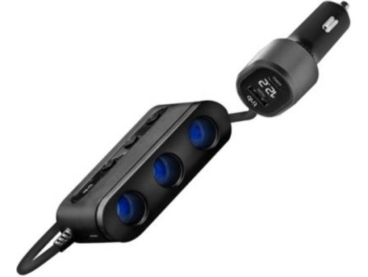 Tnb - Chargeur Allume Cigare Station De Charge 65w 7 En 1 Usb-C Noir