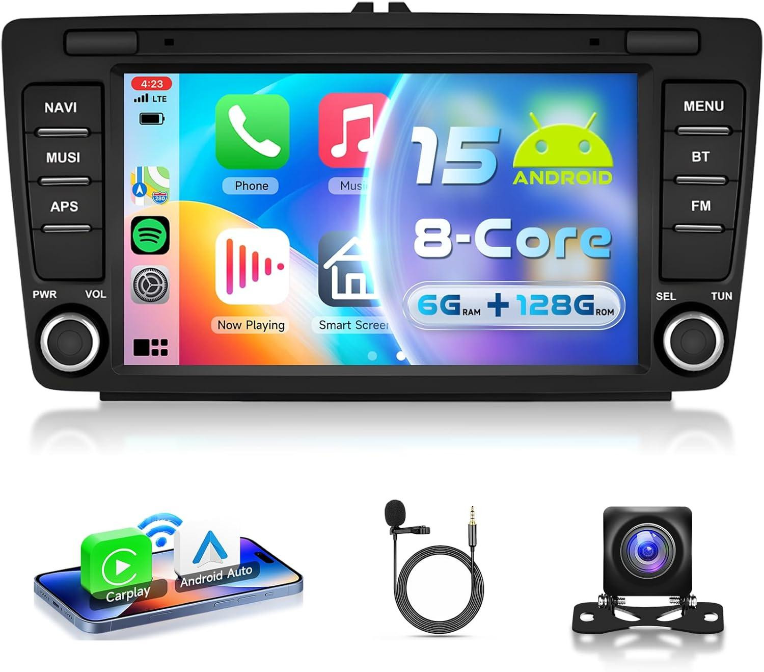 Selius Android autoradio met navigatiesysteem en CarPlay touchscreen