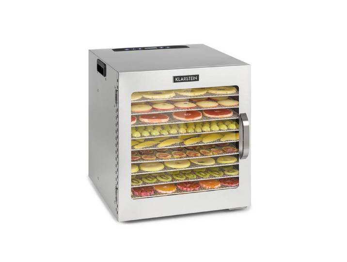 Klarstein Dörrautomat Captain Jerky 110 1000 W, Dörrautomat groß Pilze Obst Trockner Dörrgerät Dehydrator Edelstahl