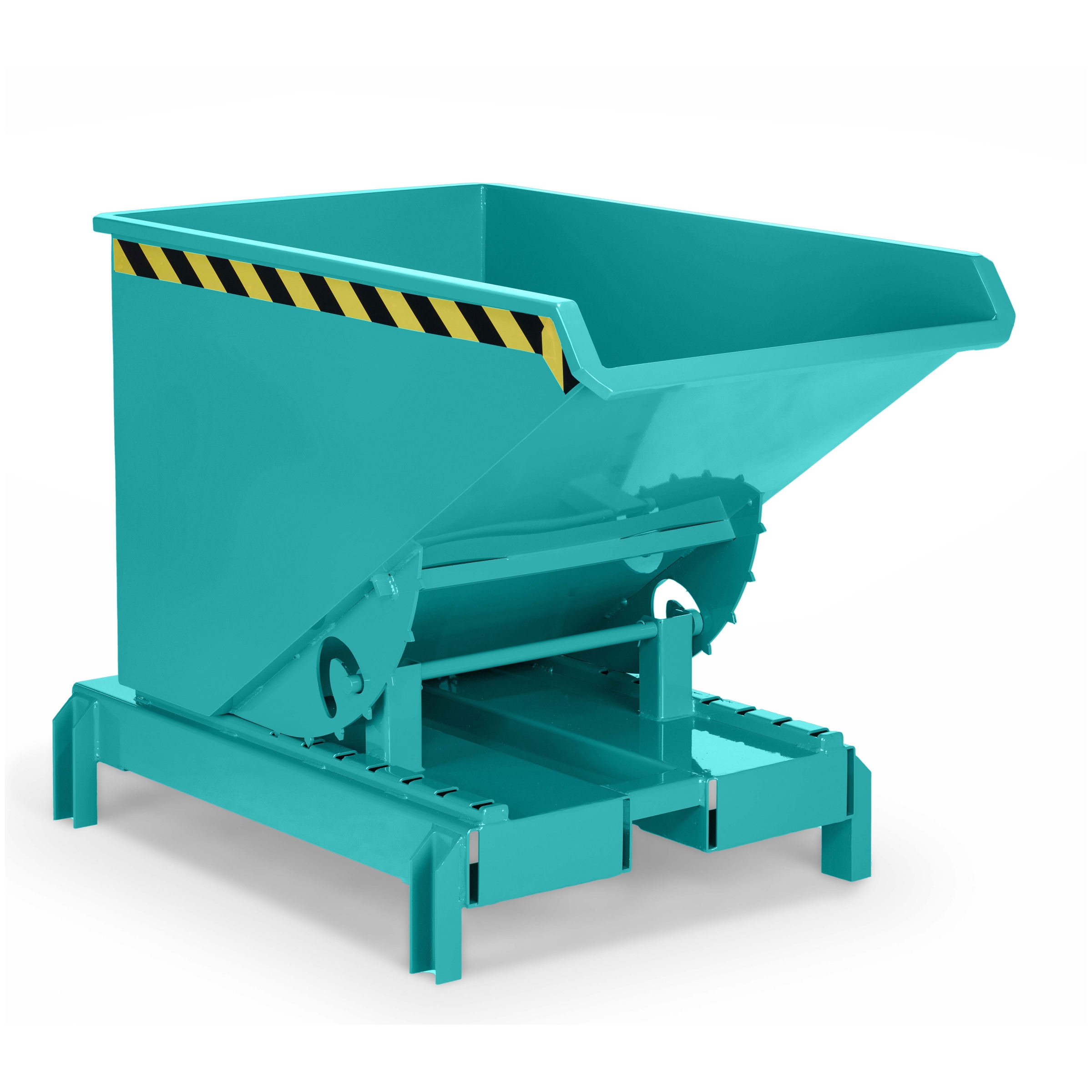 R+R Industrietechnik RR Industrietechnik Abrollkipper Typ RAM-DST-60 600dm³ für Deichselstapler RAL 5018 Türkisblau
