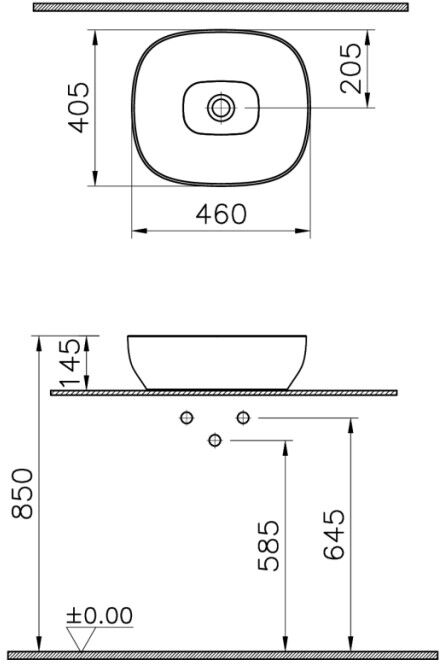 Vitra Outline Aufsatzschale rechteckig, Edelweiß, 5994B401-0016 5994B401-0016