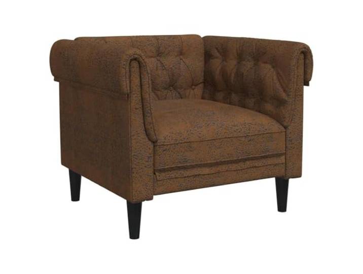 GHVBNMF Chesterfield-Sessel Polstersessel Stoff Braun 78.5x74.5x74.5 cm Klassischer Fernsehsessel mit tiefer Rückenlehne und gerollten Armlehnen für Wohnzimmer oder Schlafzimmer.