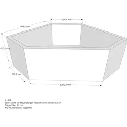 Badewannenträger passend für Mauersberger Fascia 150 × 150 × 46 cm