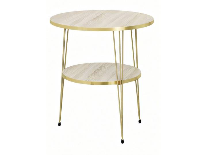 Xlmoebel Beistelltisch Moderner Beistelltisch aus Metall in elegantem Beige (Einzeltisch, 1-St., 1x Beistelltisch), Made in Europa