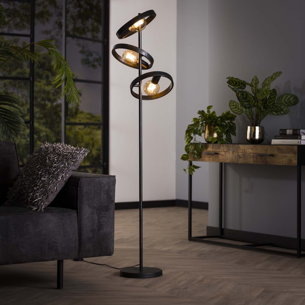 Lyora Hover Ringen vloerlamp - Charcoal/Zwart - Hoogte: 155 cm