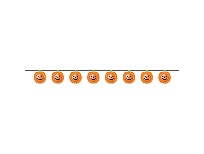 Amscan 9907454 Latexslinger met papieren decoratieve uitsparingen, Halloween Friends, decoratie, pompoen, Halloween, horrorparty, themafeest
