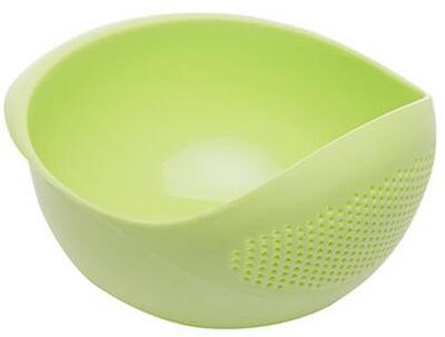 Multisell Products Hub Washing Drain Basket With Handle, Colander Rice Bowl Drain Basket Fruit Bowl, Home Kitchen Organizer green