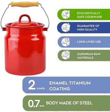 STP Goods Vintage Enamel Canister with Lid - 3.5Qt