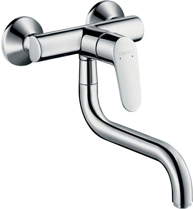 Hansgrohe Küchen Armatur Focus M41 1jet 31825000 chrom, Wandmontage, schwenkbarer Auslauf