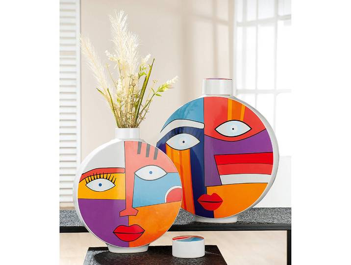 Vase Grafic Face Ø 24cm Multicolore