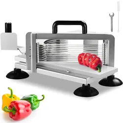VEVOR Kommerzieller Tomatenschneider, 1/4 Zoll Tomatenschneider, Hochleistungs-Tomatenschneider aus Edelstahl, Manueller Gemüseschneider, zum Schneiden von Tomaten, Gurken, Bananen