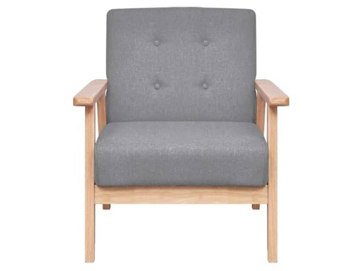 KTHLBRH Retro-Sessel hellgrau aus Stoff mit Struktur aus Holz Weicher Stoff, dicker Schaumstoff, 110 kg Kapazität, einfache Montage, Vintage-Design