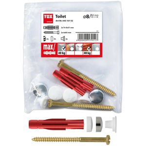 Tox Schrauben-Dübel-Set 04510152, Toilet Plus, 8x51mm Universaldübel & Schrauben 10-teilig